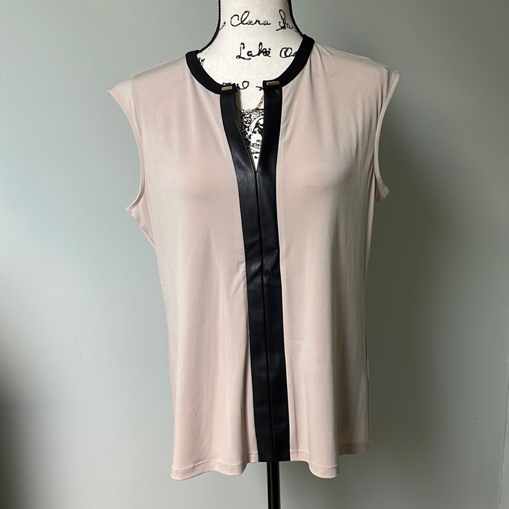 Calvin Klein, beige & black, top, SZ L